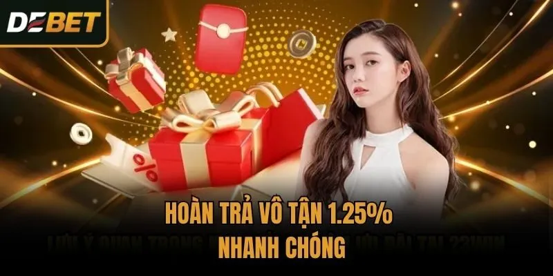 Hoàn trả vô tận 1.25% nhanh chóng